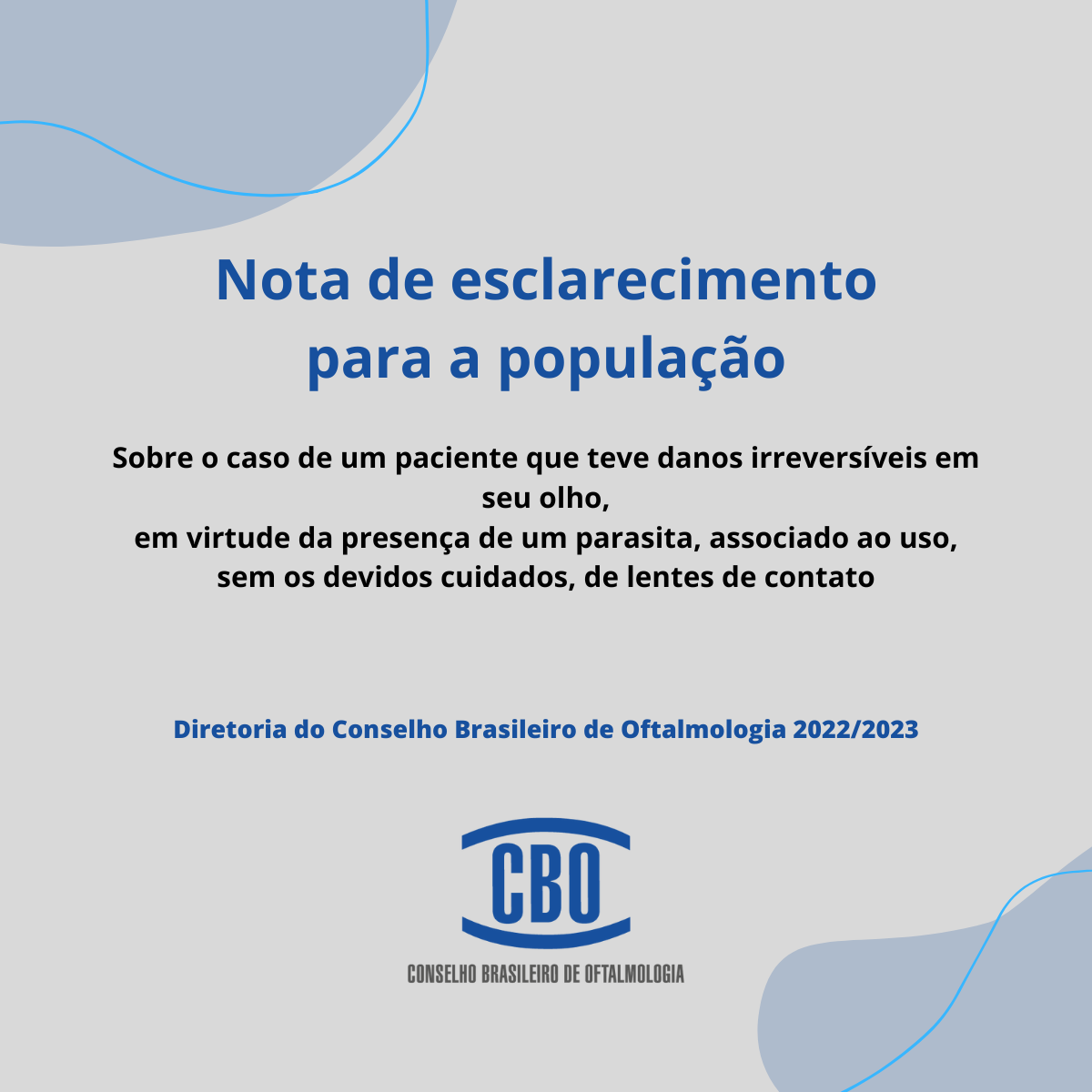 Nota de esclarecimento para a população